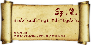 Szécsényi Mátyás névjegykártya