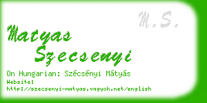 matyas szecsenyi business card